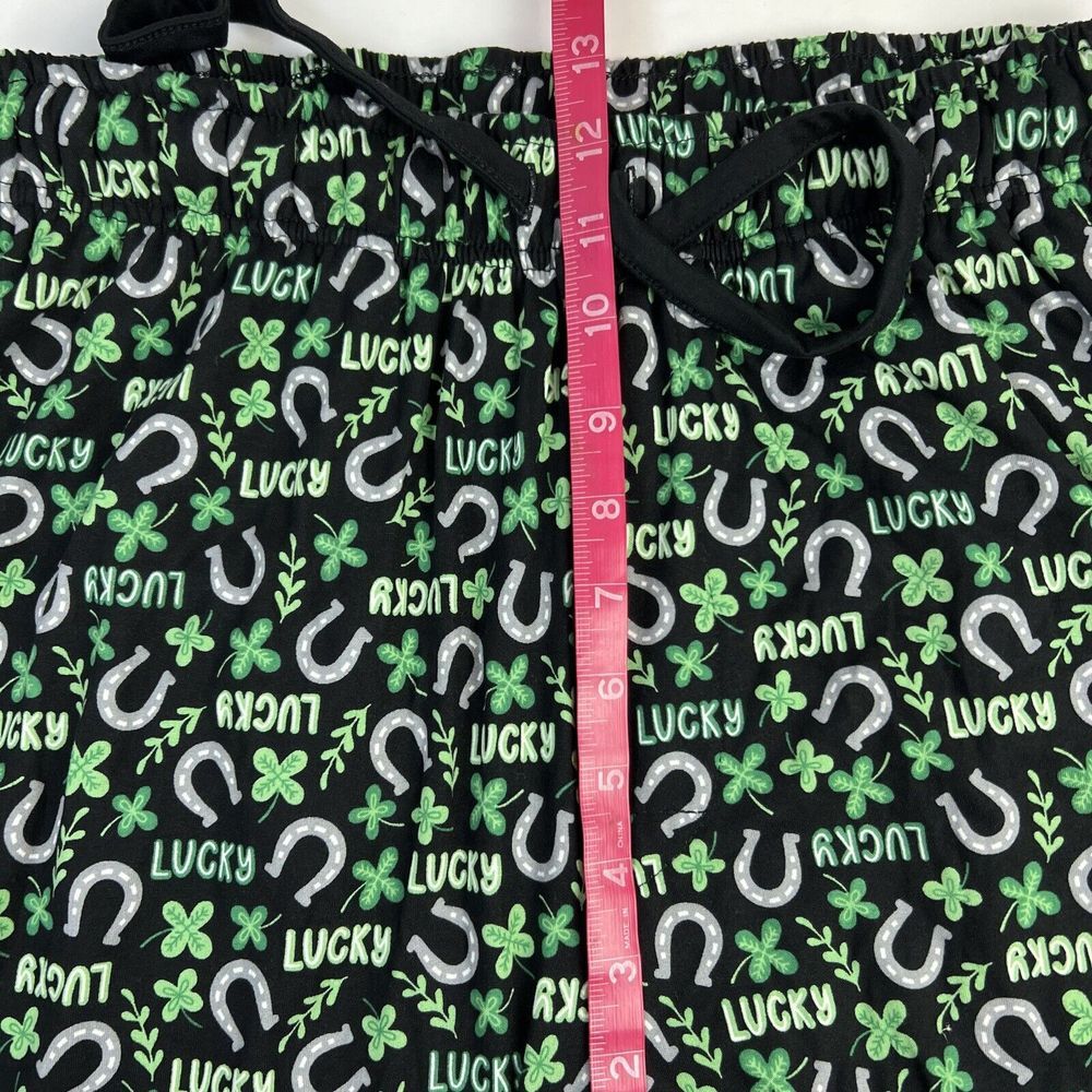 Nightzone St Patrick's Day Green Lucky Clover Horseshoe Unisex Pajama Pants Sz S - Picture 7 of 9